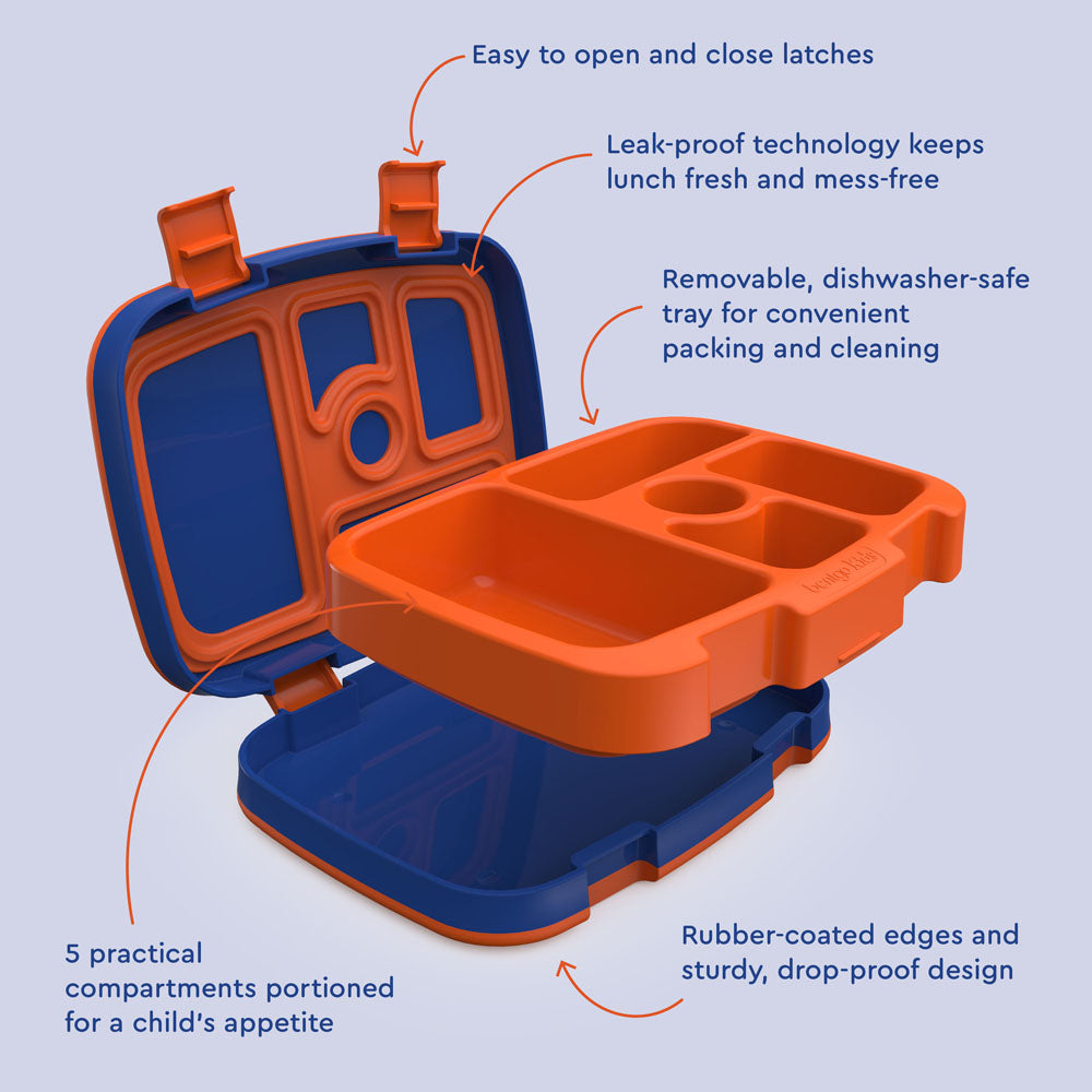 Bentgo Kids Prints Lunch Box - Sports | Kids Lunch Box Features Include Easy To Open And Close Latches, Leak-Proof Technology Keeps Lunch Fresh And Mess-Free, And Rubber-Coated Edges And Sturdy, Drop-Proof Design