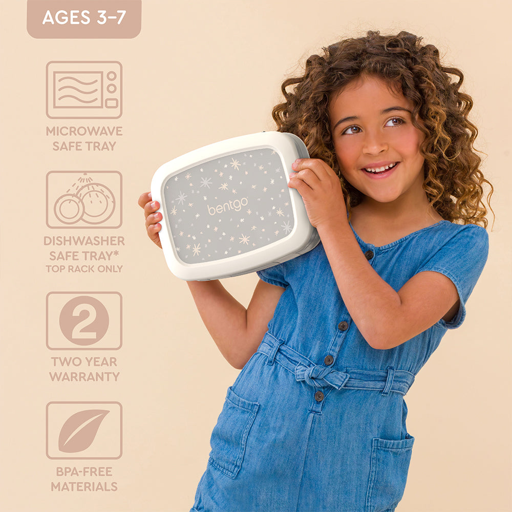 Bentgo® Kids Whimsy & Wonder Prints Lunch Box - Starry Sprinkle | This Lunch Box Is Microwave and Dishwasher Safe With A Two Year Warranty