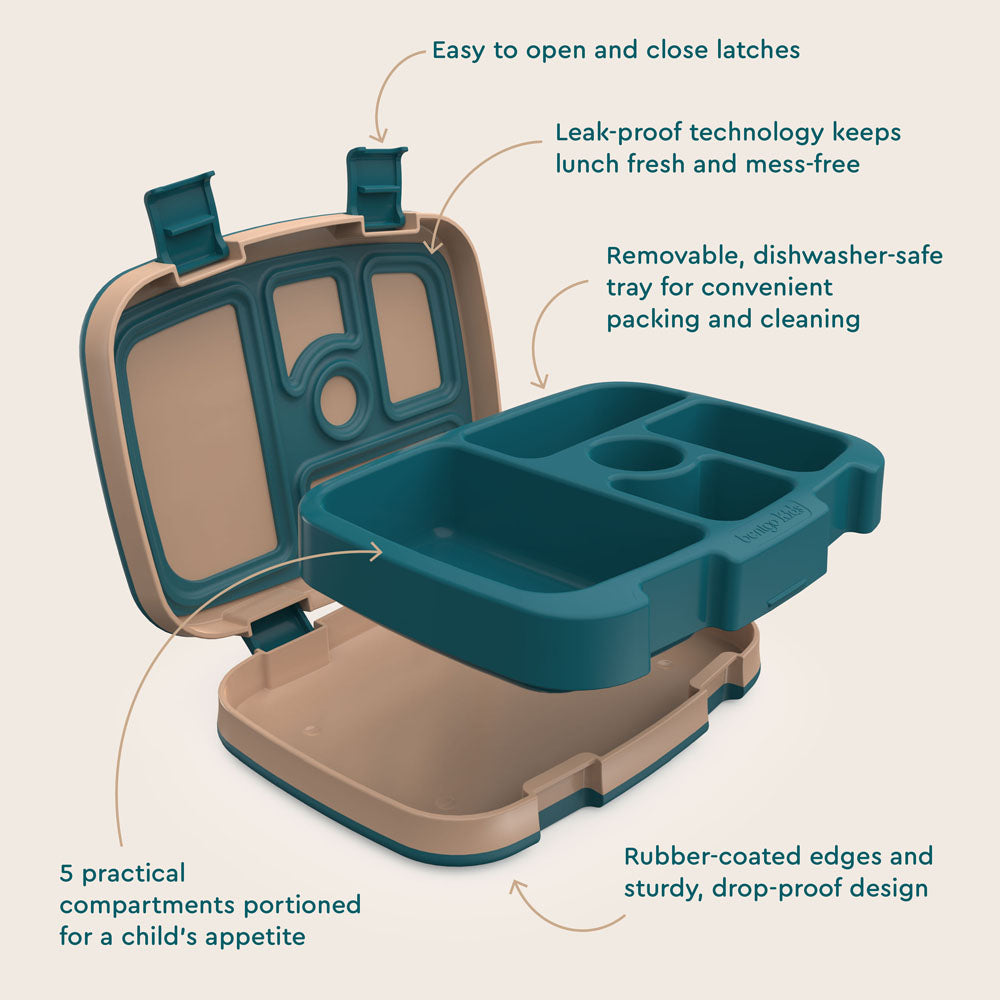 Bentgo Kids Prints Lunch Box - Trains | Kids Lunch Box Features Include Easy To Open And Close Latches, Leak-Proof Technology Keeps Lunch Fresh And Mess-Free, And Rubber-Coated Edges And Sturdy, Drop-Proof Design