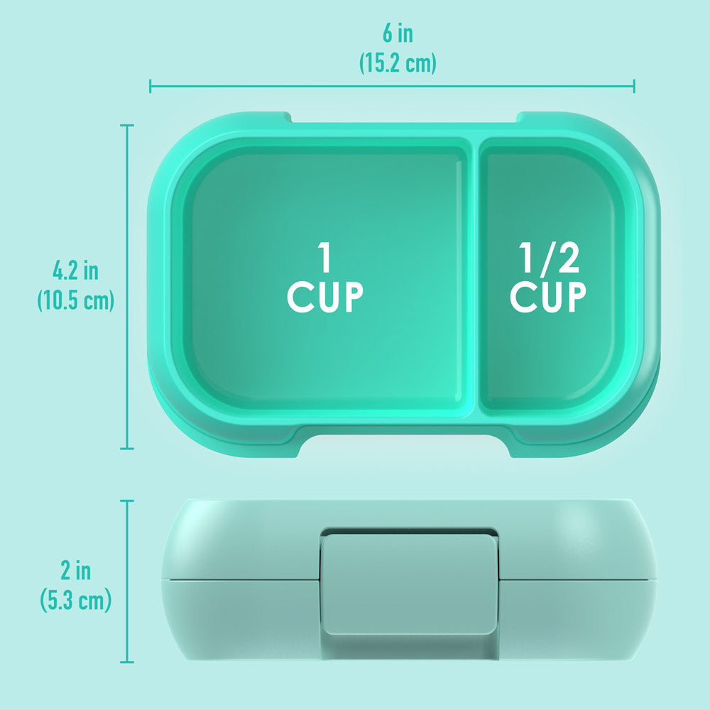 Bentgo® Kids Snack Container- Aqua | Dimensions + What’s In The Box