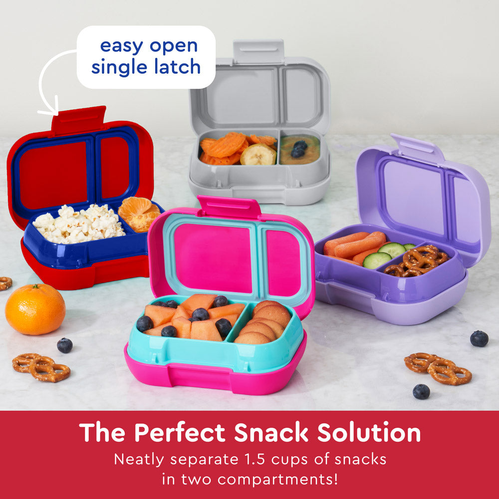 Bentgo® Kids Snack Container - Red/Royal | The Perfect Snack Solution Neatly Separate 1.5 Cups Of Snacks In Two Compartments!