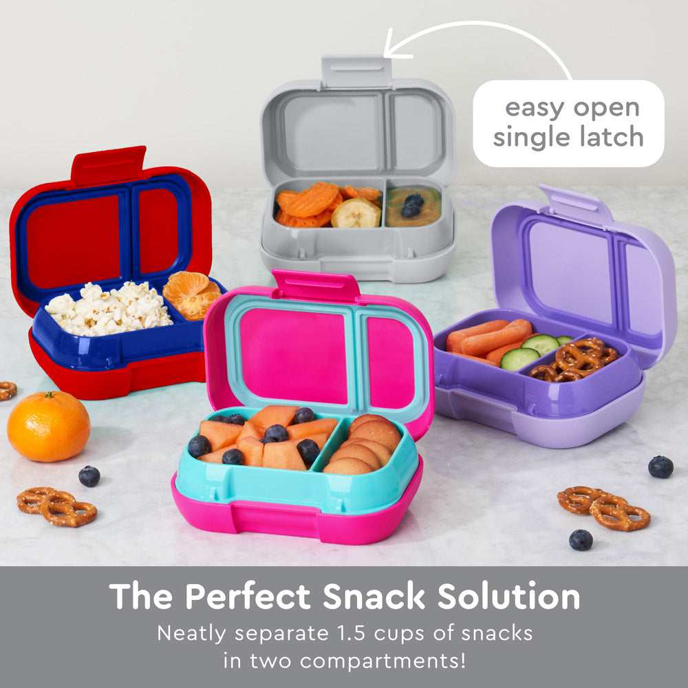 Bentgo® Kids Snack Container - Gray | The Perfect Snack Solution Neatly Separate 1.5 Cups Of Snacks In Two Compartments!