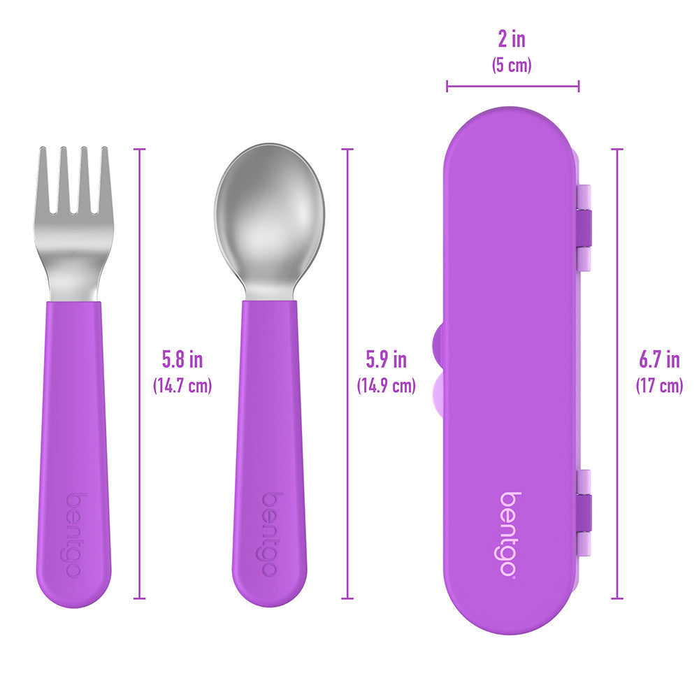  Bentgo® Kids Utensil Set - Reusable Plastic Fork, Spoon &  Storage Case - BPA-Free Materials, Easy-Grip Handles, Dishwasher Safe -  Ideal for School Lunch, Travel, & Outdoors (Blue) : Baby