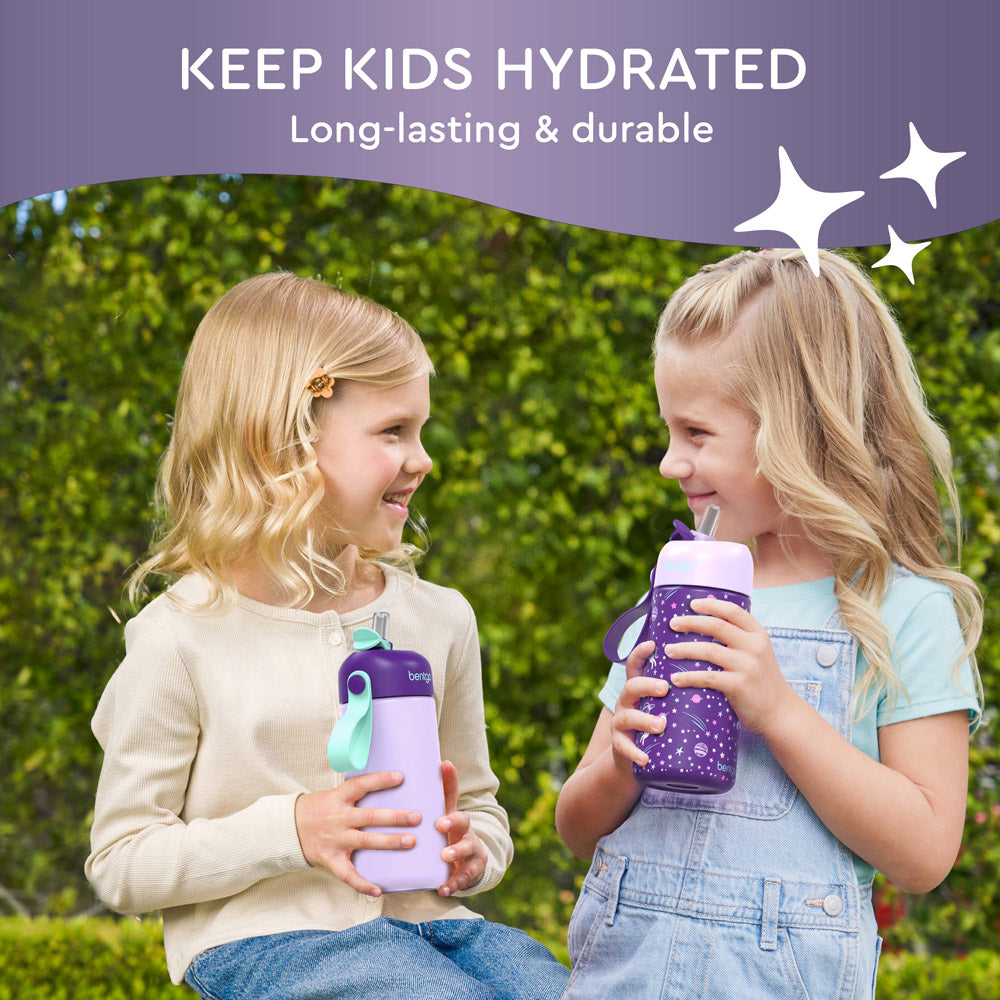 Bentgo® Kids Stainless Steel Insulated Water Bottle (2-Pack)  - Unicorn/Lavender Sky | Keep Kids Hydrated - Long-Lasting & Durable