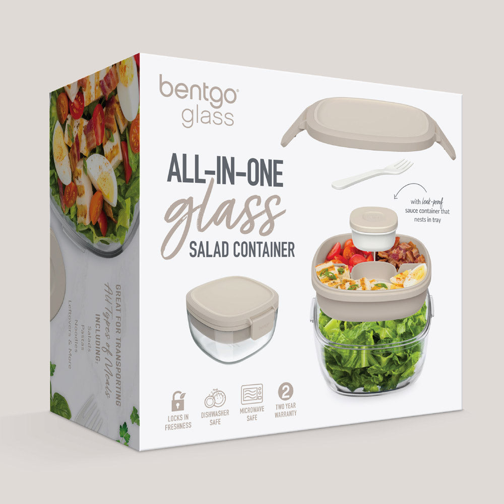 Bentgo® Glass Salad Container - White Stone Tan | Packaging