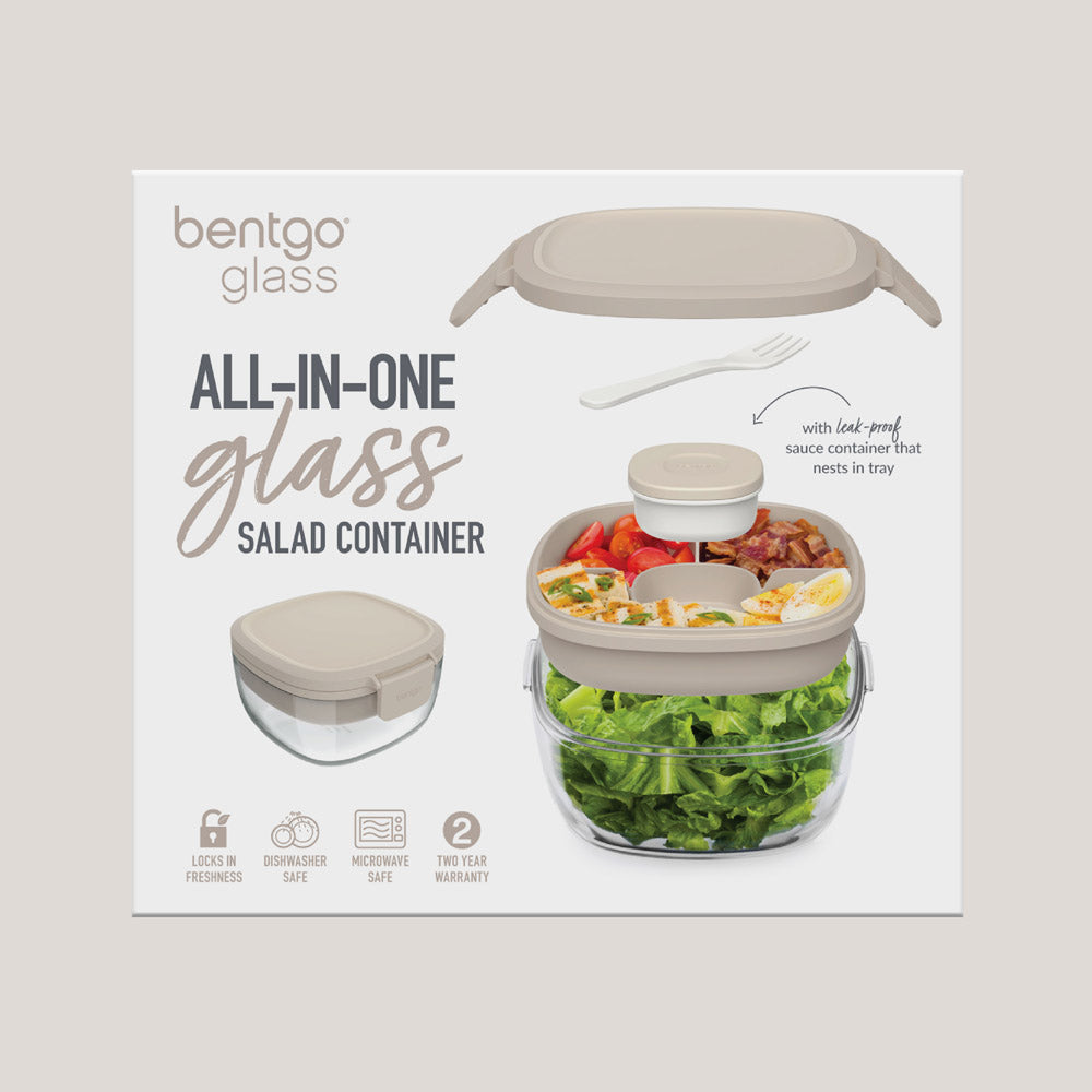 Bentgo® Glass Salad Container - White Stone Tan | Packaging