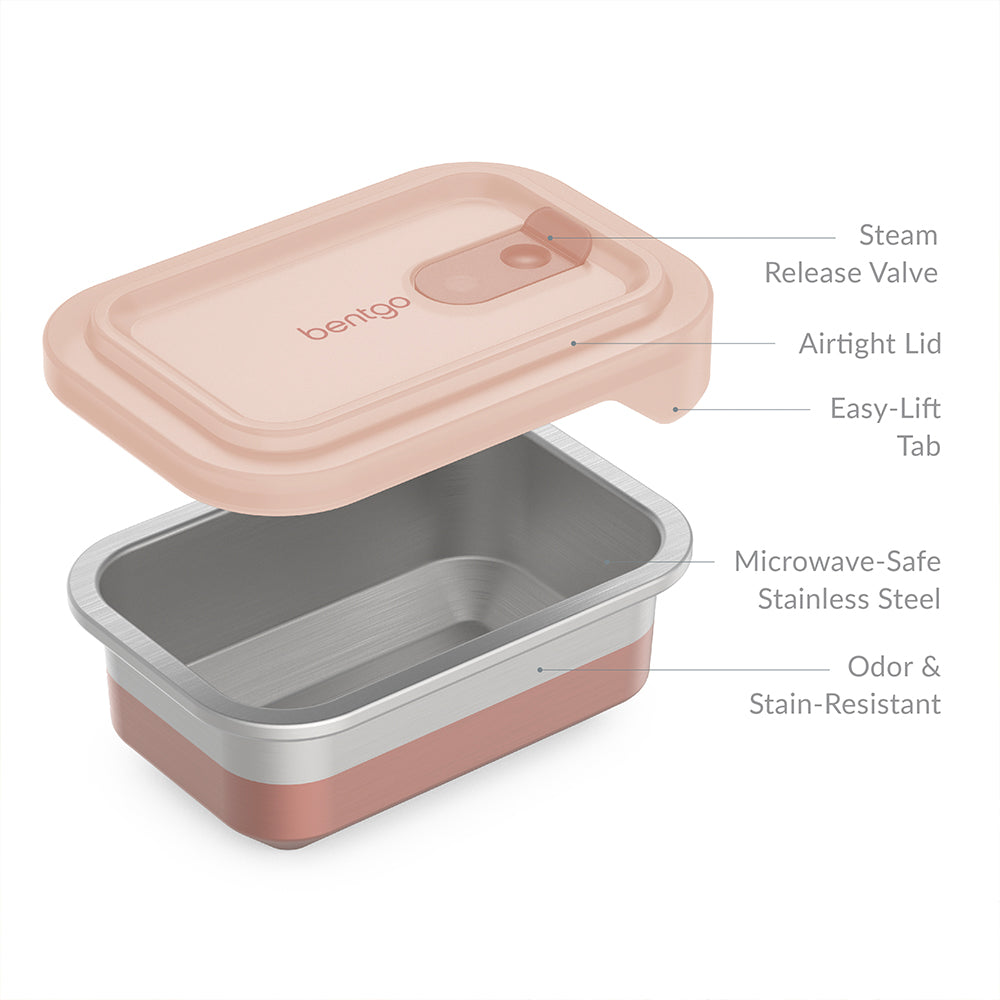One Compartment Stainless Steel Lunch Boxes Reusable Microwave Safe Fo