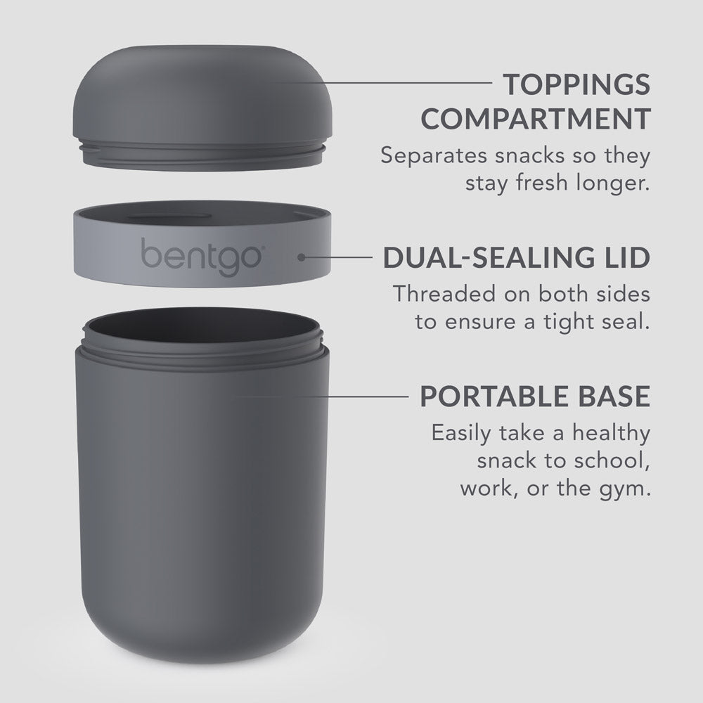 Bentgo Modern Lunch Box & Snack Cup | Bento Lunch Box Bundle Dark Gray