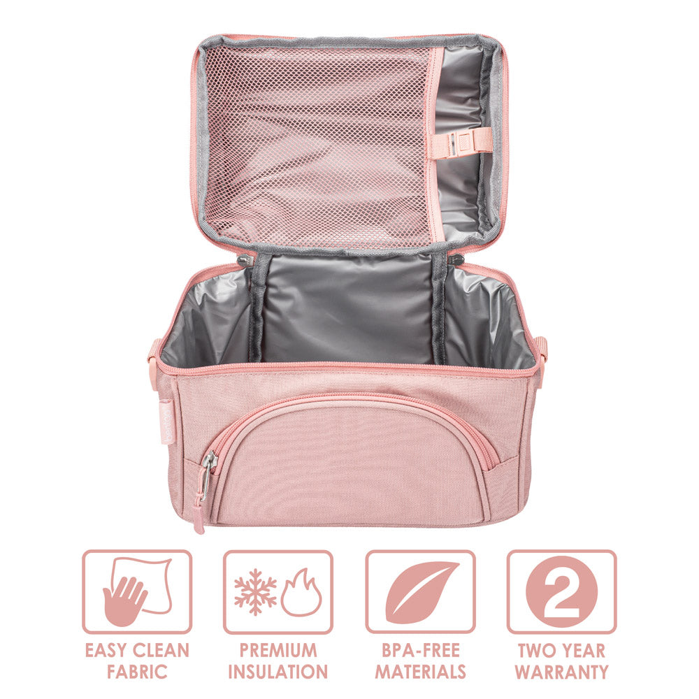 Bentgo Deluxe Lunch Bag in Blush. Easy Clean Fabric. Premium Insulation. BPA-Free Materials. 2 Year Warranty.