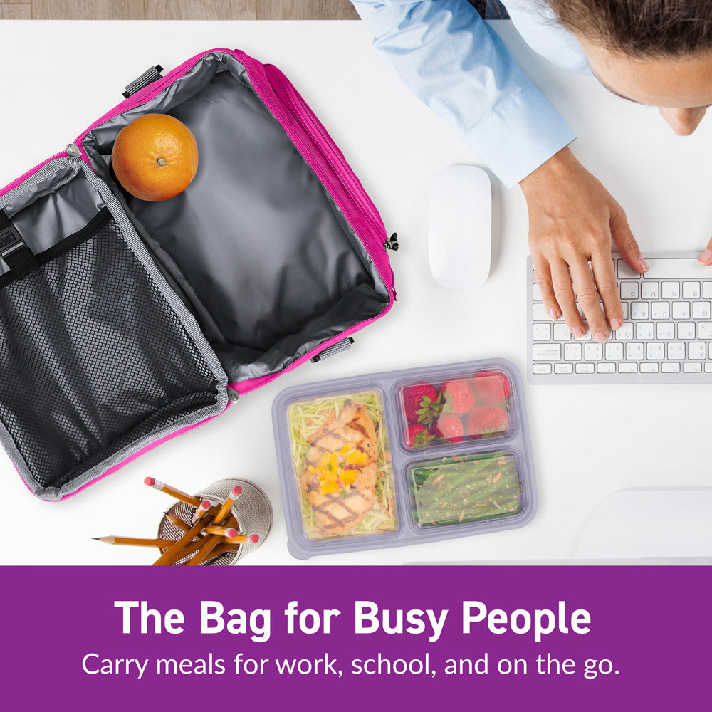 Bentgo Deluxe Lunch Bag in Purple. Carry meals for work, school and on the go.