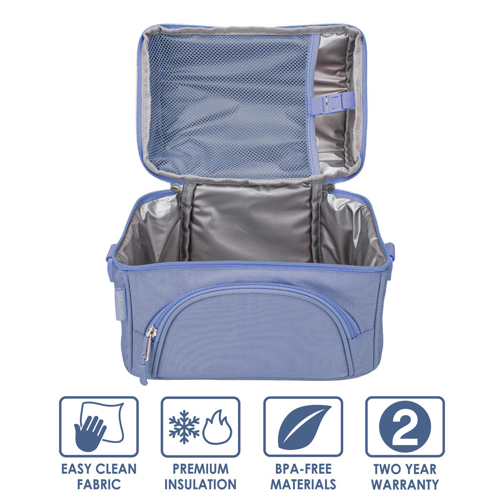 Bentgo Deluxe Lunch Bag in Slate. Easy Clean Fabric. Premium Insulation. BPA-Free Materials. 2 Year Warranty.
