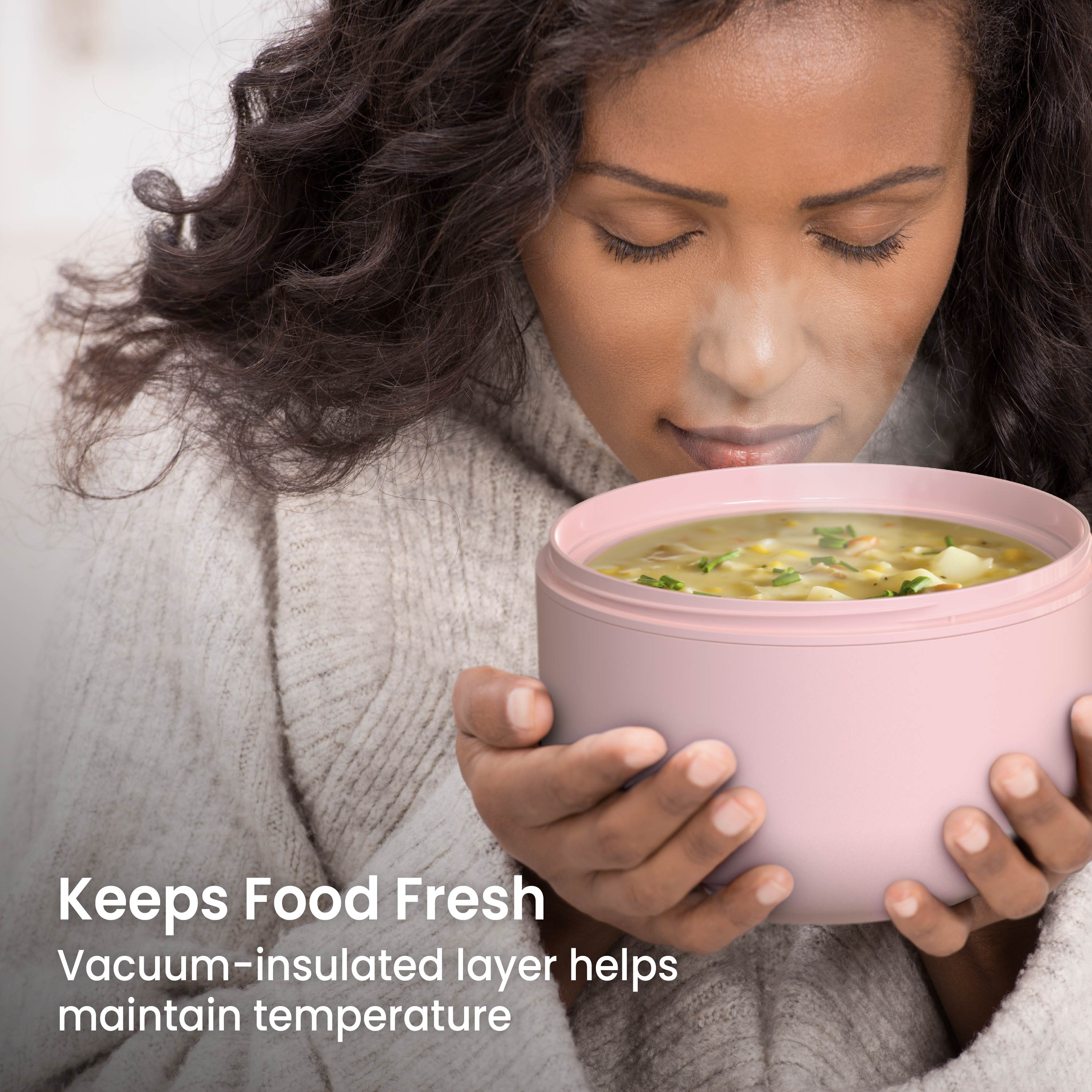 Bentgo® Bowl (2-Pack) - Blush | Keeps Food Fresh - Vacuum-Insulated Layer Helps Maintain Temperature