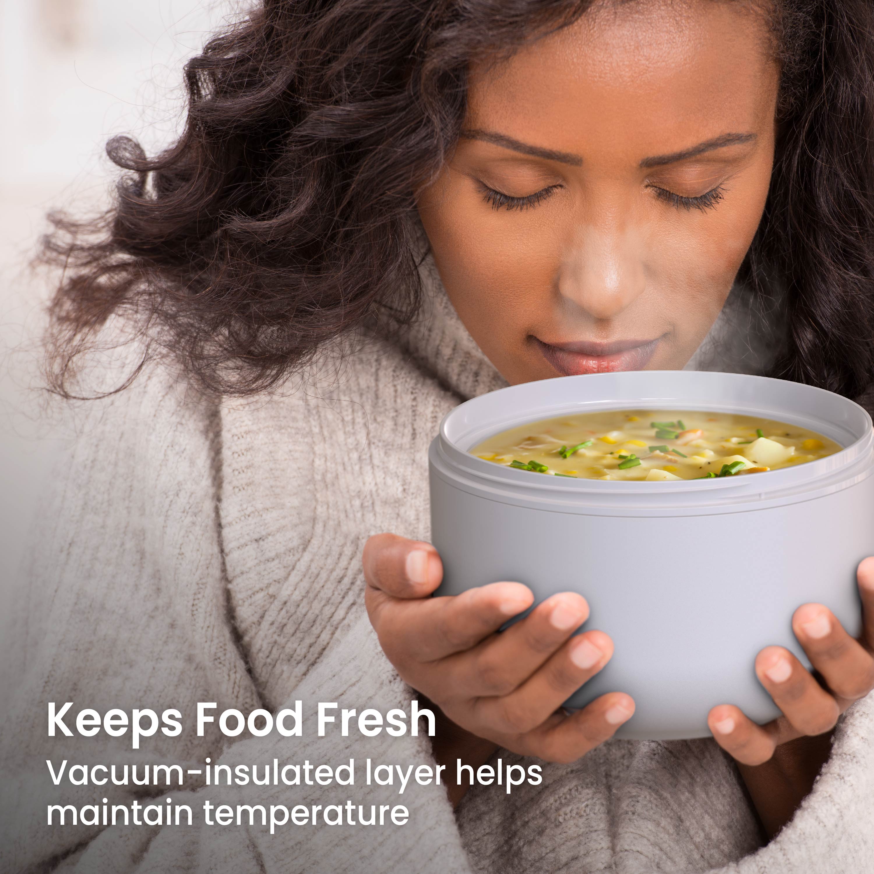 Bentgo® Bowl (2-Pack) - Gray | Keeps Food Fresh - Vacuum-Insulated Layer Helps Maintain Temperature