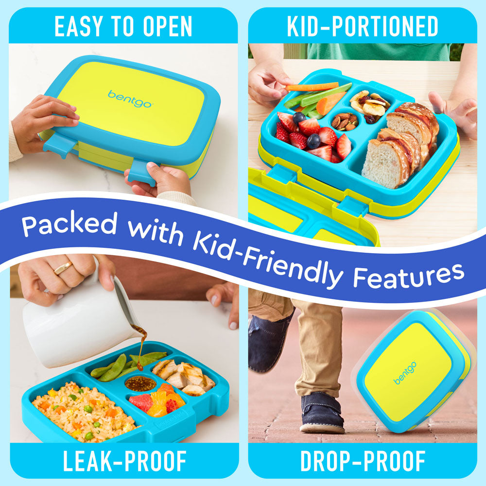 Bentgo® Kids Lunch Box - Citrus Yellow | Kids Lunch Box Packed With Kid-Friendly Features Such As Easy To Open And Drop-Proof