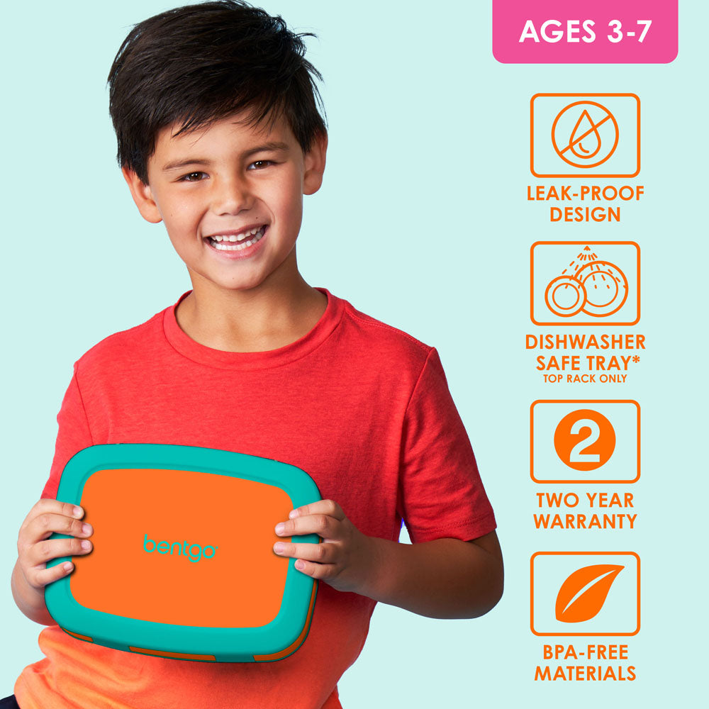 Bentgo® Kids Lunch Box - Orange | Leak-Proof Lunch Box Design Made With BPA-Free Materials