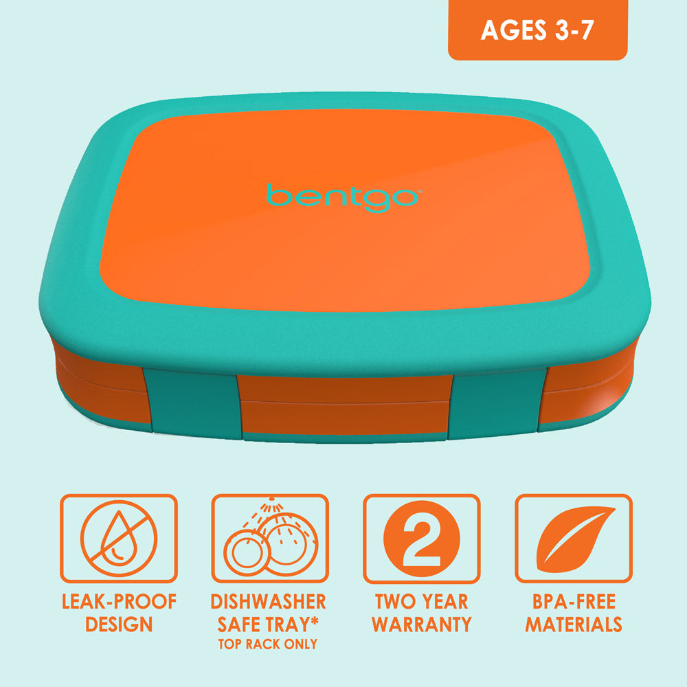 Bentgo Kids Leak-Proof, 5-Compartment Bento-Style Kids Lunch Box - Ideal Portion Sizes for Ages 3 to 7, BPA-Free, Dishwasher Safe, Food-Safe