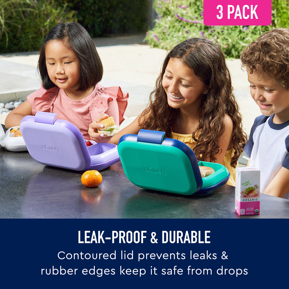 Bentgo Kids Chill Lunch Box (3 Pack) - Leak-Proof and Durable Lunch Box To Prevent Leaks and Keep It Safe From Drops