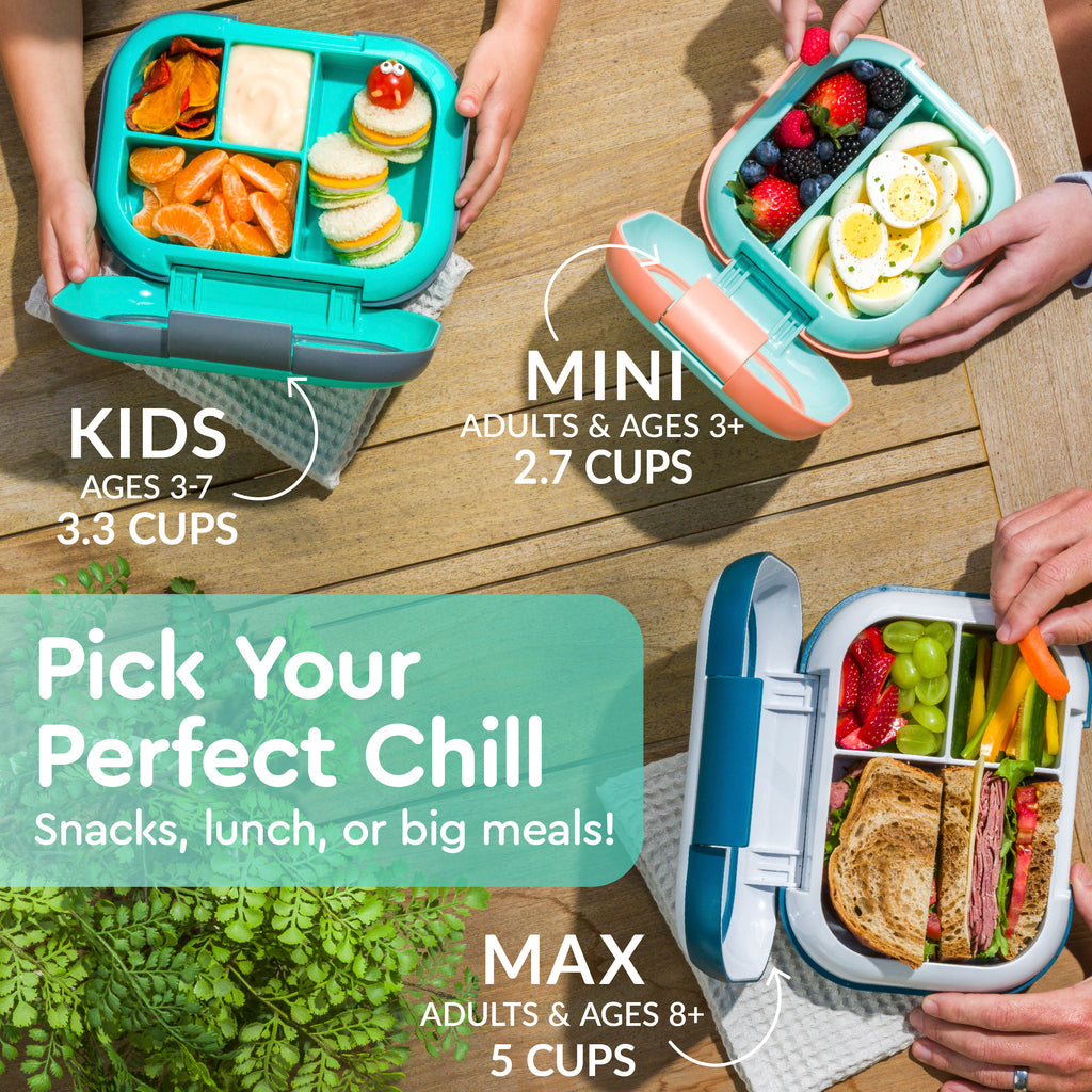 Bentgo® Kids Chill Lunch Box  - Aqua | Pick Your Perfect Chill - Snacks, Lunch, Or Big Meals