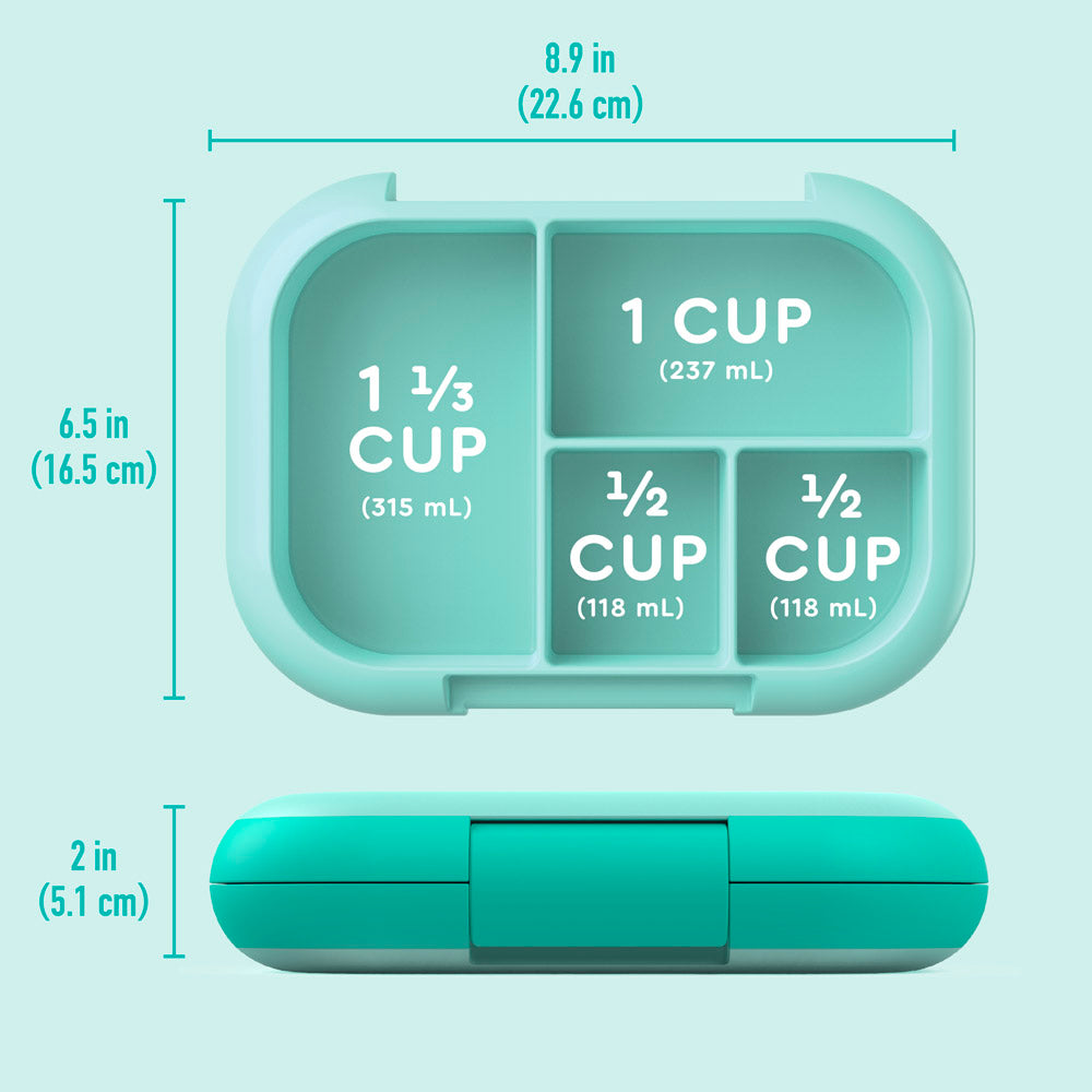 Bentgo® Kids Chill Lunch Box - Aqua | Dimensions