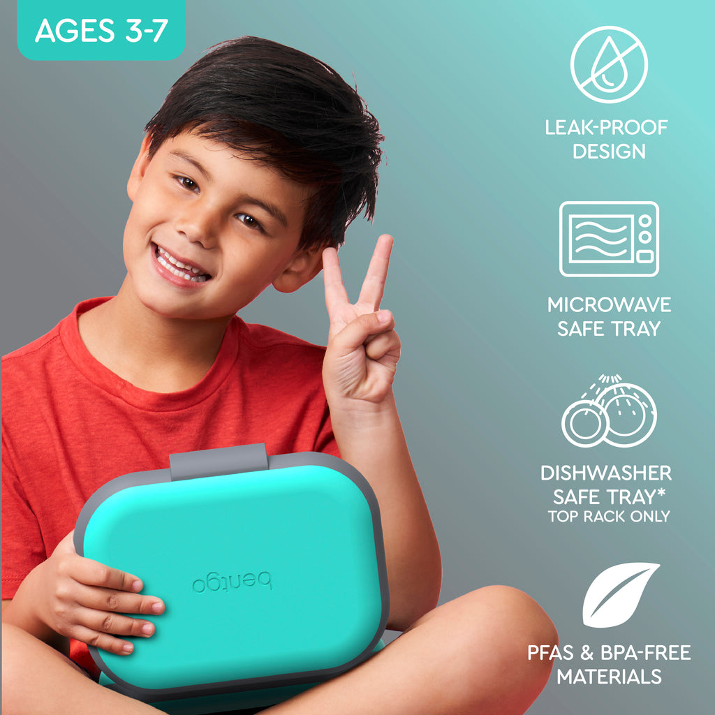 Bentgo® Kids Chill Lunch Box  - Electric Aqua | Leak-Proof Design, Microwave Safe Tray, Dishwasher Safe Tray (Top Rack Only), And Made With PFAS & BPA-Free Materials