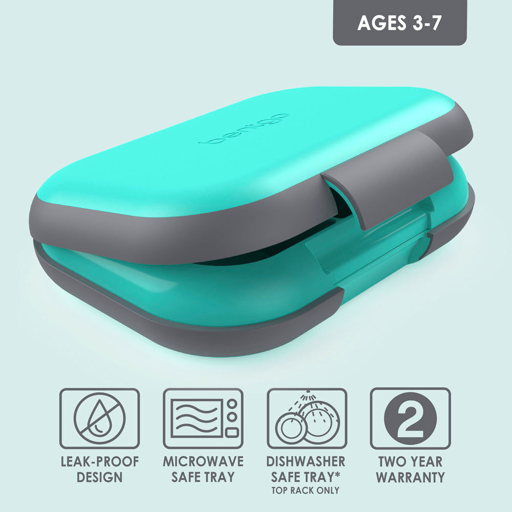 Bentgo® Kids Chill Lunch Box - Electric Aqua | Leak-Proof Lunch Box Design Made With BPA-Free Materials