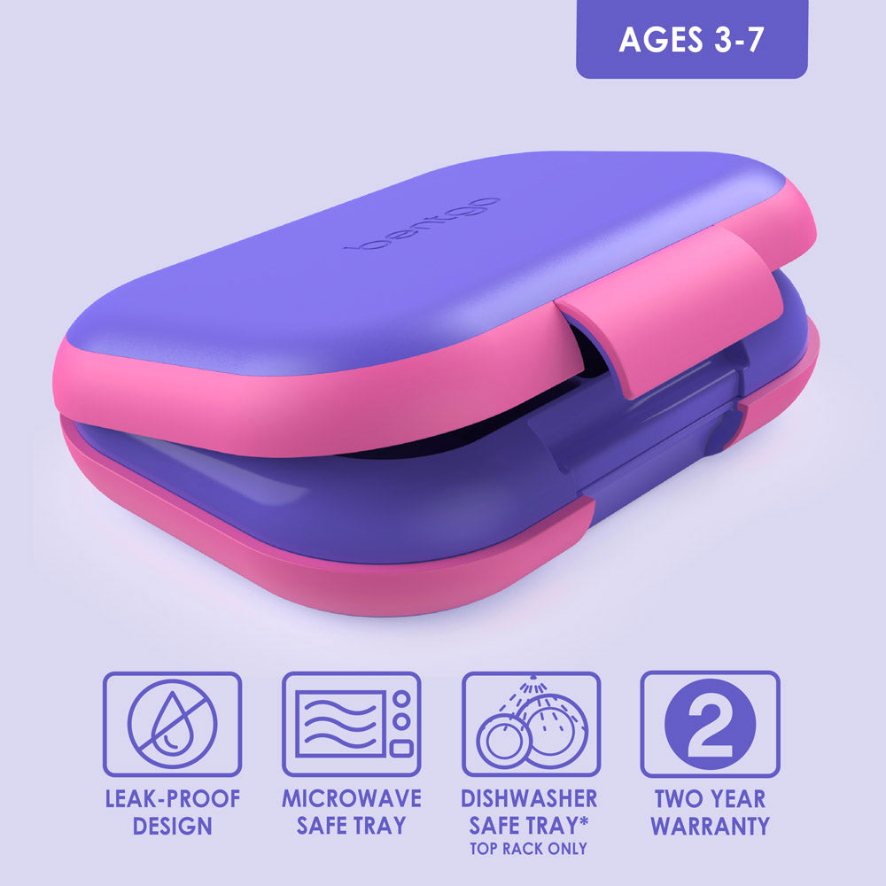 Bentgo® Kids Chill Lunch Box - Electric Violet | Leak-Proof Lunch Box Design Made With BPA-Free Materials