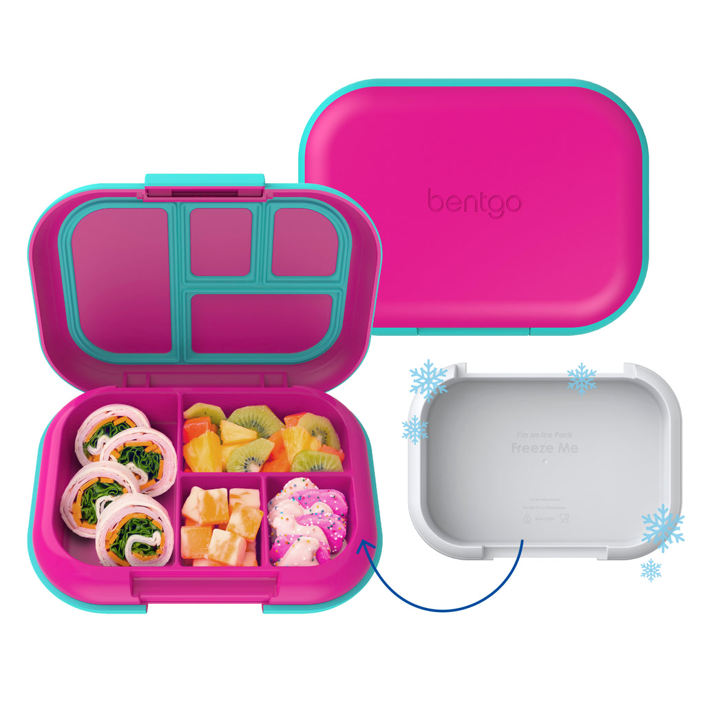 Bentgo 2-In-1 Backpack & Lunch Bag and Kids Chill Lunch Box / Mermaid Scales / Fuchsia