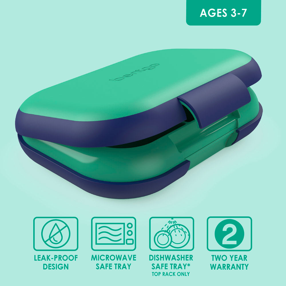 Bentgo® Kids Chill Lunch Box - Green/Navy | Leak-Proof Lunch Box Design Made With BPA-Free Materials