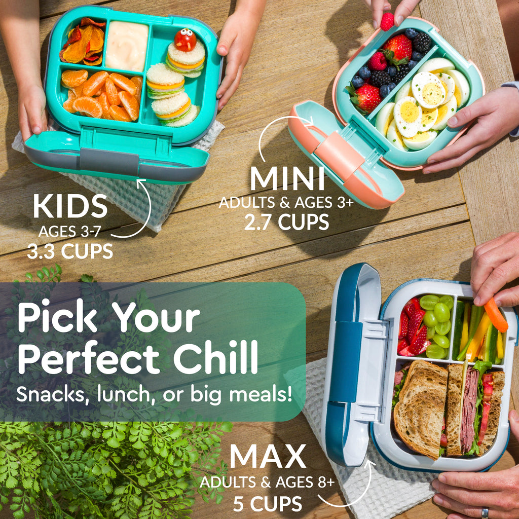 Bentgo® Kids Chill Lunch Box (2-Pack)  - Green/Navy | Pick Your Perfect Chill - Snacks, Lunch, Or Big Meals