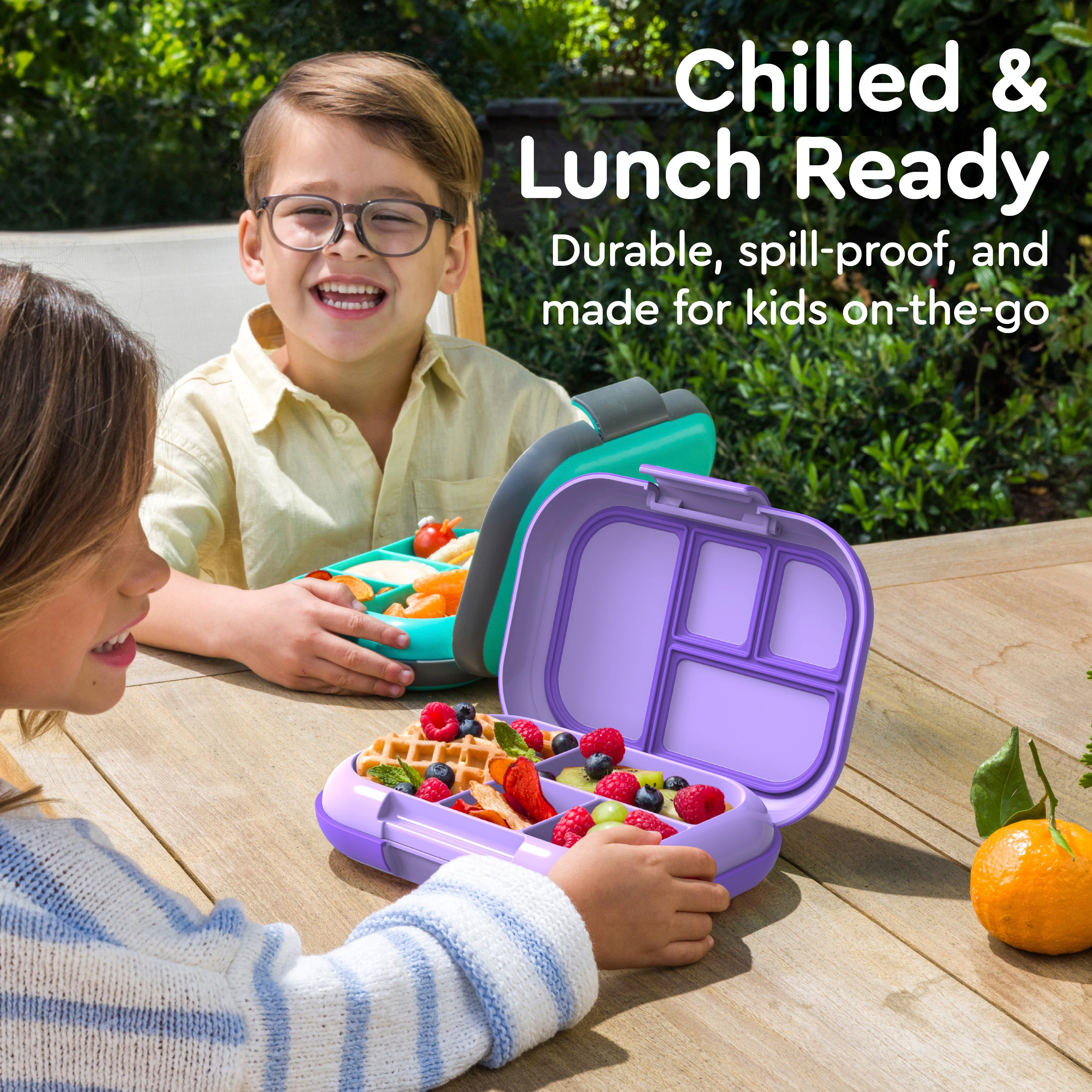 Bentgo® Chill Kids Lunch Box  - Purple | Chilled & Lunch Ready - Durable, Spill-Proof, And Made For Kids On-The-Go