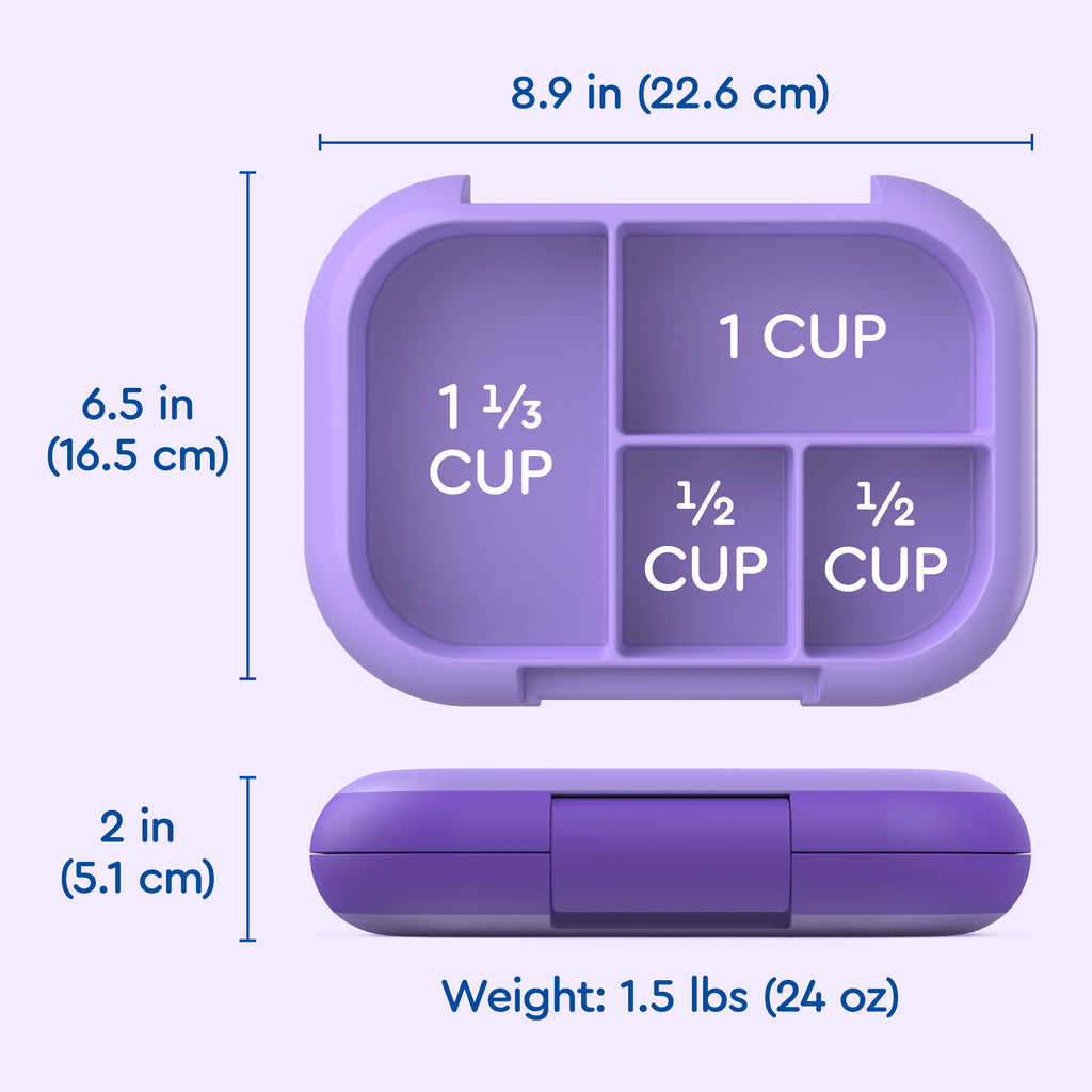 Bentgo® Kids Chill Lunch Box - Purple | Dimensions