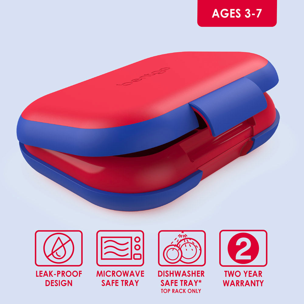 Bentgo® Kids Chill Lunch Box - Red/Royal | Leak-Proof Lunch Box Design Made With BPA-Free Materials