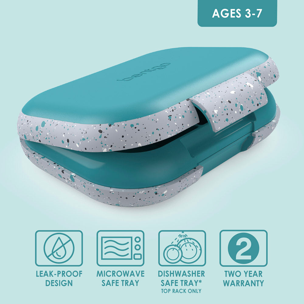 Bentgo® Kids Chill Lunch Box - Truly Teal Speckle | Leak-Proof Lunch Box Design Made With BPA-Free Materials