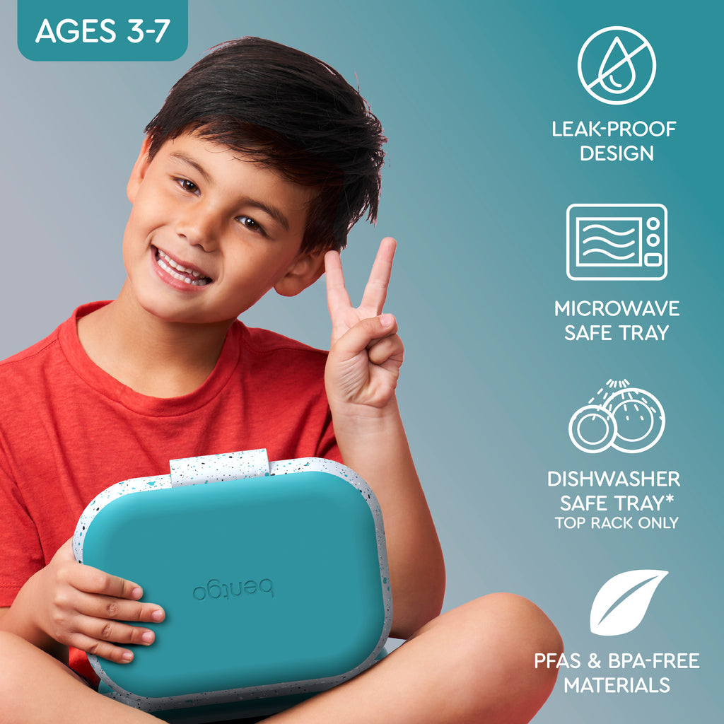 Bentgo® Kids Chill Lunch Box  - Truly Teal Speckle | Leak-Proof Design, Microwave Safe Tray, Dishwasher Safe Tray (Top Rack Only), And Made With PFAS & BPA-Free Materials