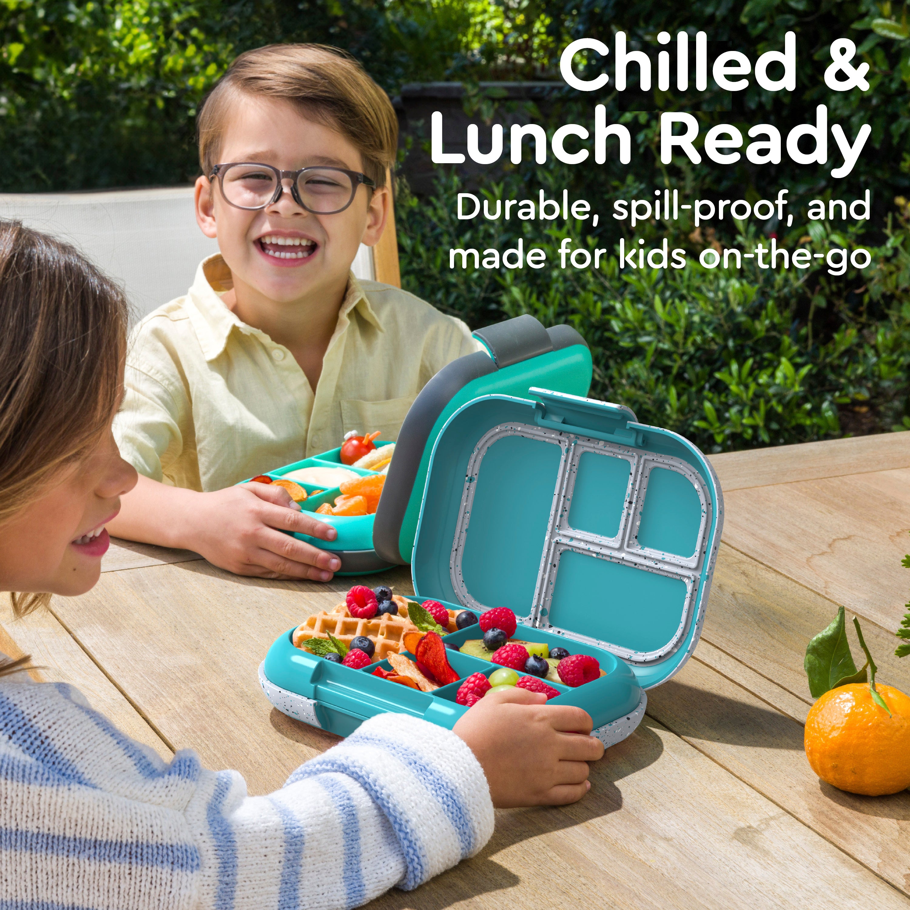 Bentgo® Chill Kids Lunch Box  - Truly Teal Speckle | Chilled & Lunch Ready - Durable, Spill-Proof, And Made For Kids On-The-Go