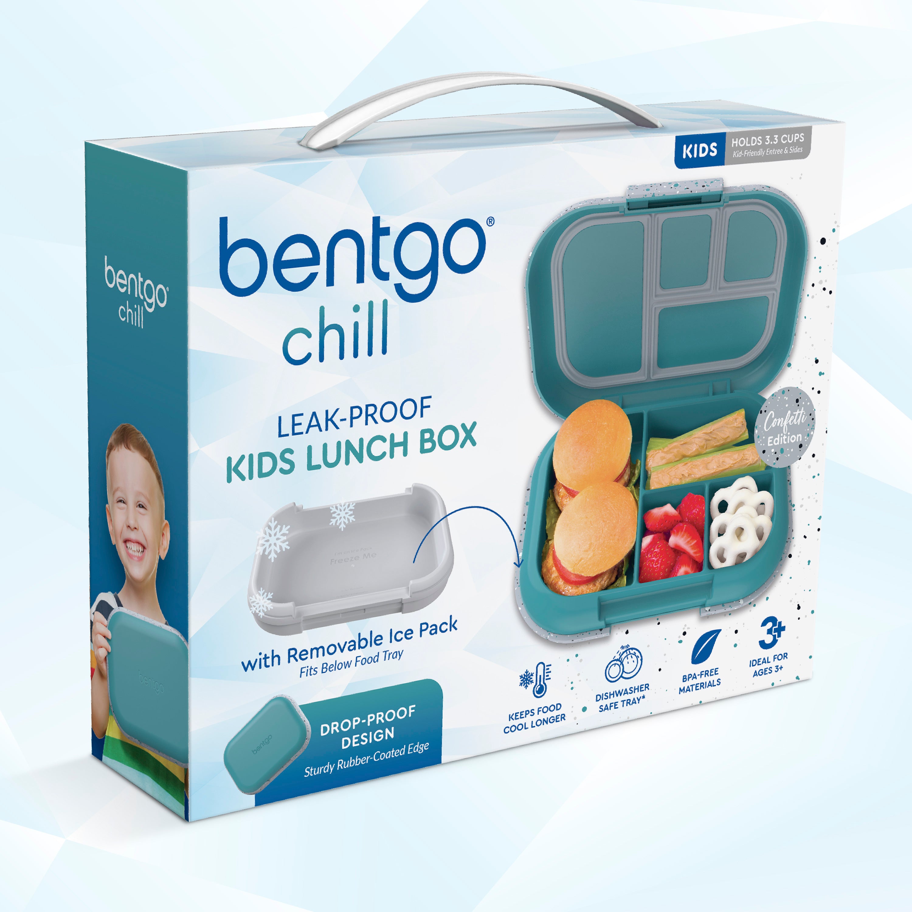 Bentgo® Chill Kids Lunch Box  - Truly Teal Speckle | Packaging