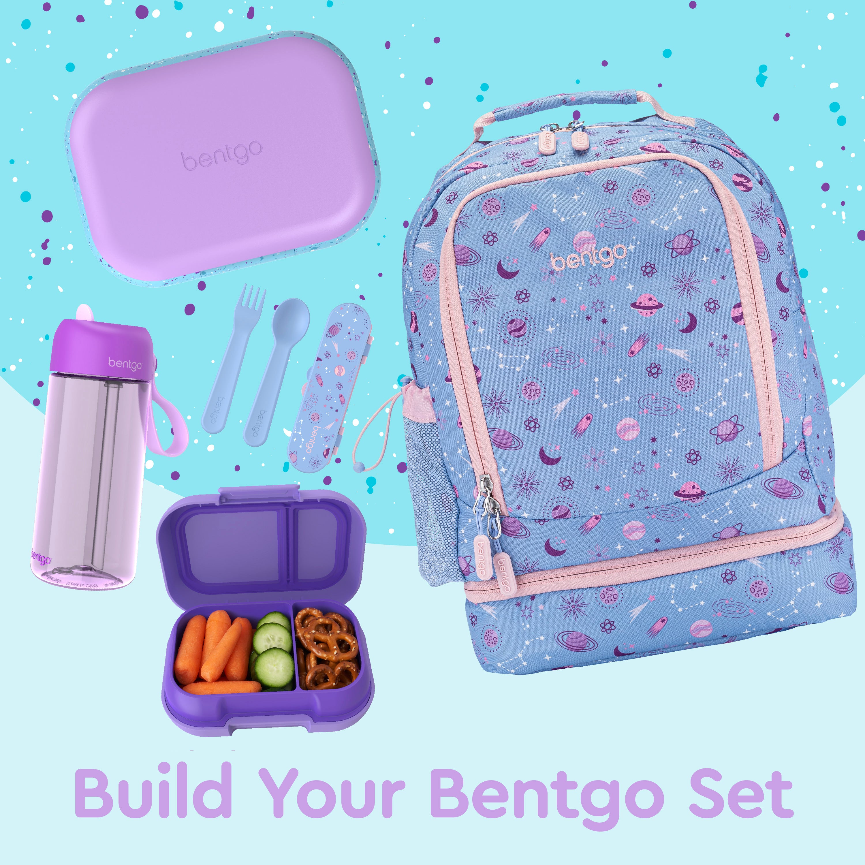 Bentgo® Chill Kids Lunch Box - Vivid Orchid Speckle | Build Your Bentgo Set