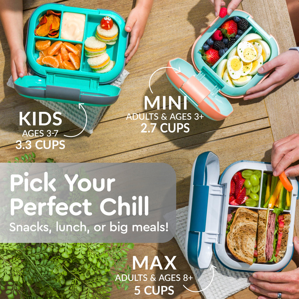 Bentgo® Kids Chill Lunch Box  - Gray | Pick Your Perfect Chill - Snacks, Lunch, Or Big Meals