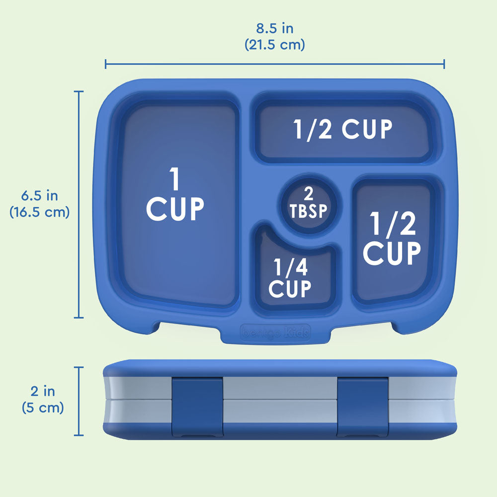 Bentgo® Kids Lunch Box - Blue | Dimensions