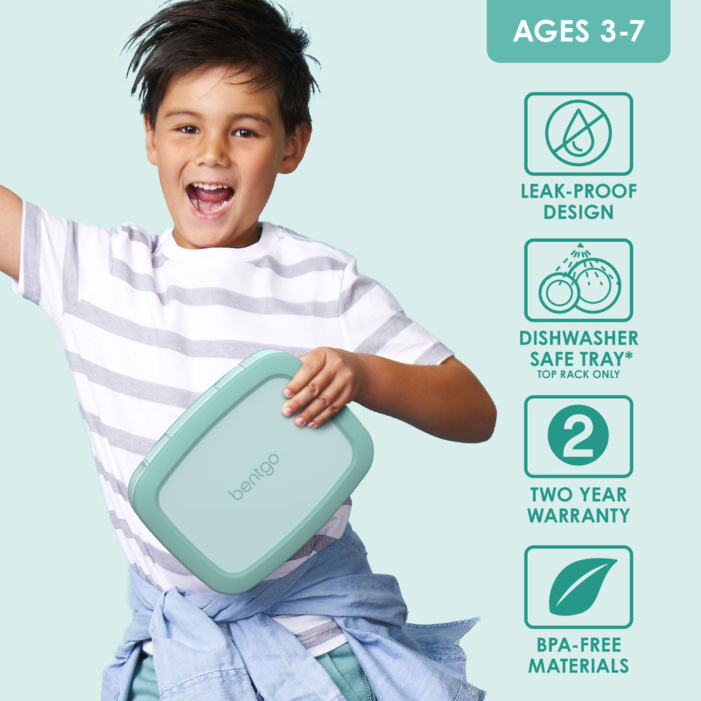Bentgo® Kids Lunch Box - Seafoam | Leak-Proof Lunch Box Design Made With BPA-Free Materials
