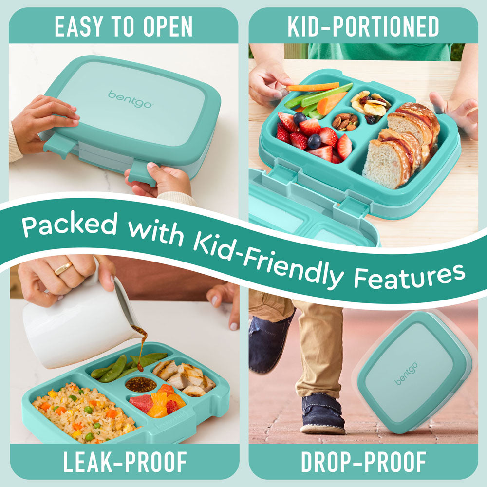 Bentgo® Kids Lunch Box - Seafoam | Kids Lunch Box Packed With Kid-Friendly Features Such As Easy To Open And Drop-Proof
