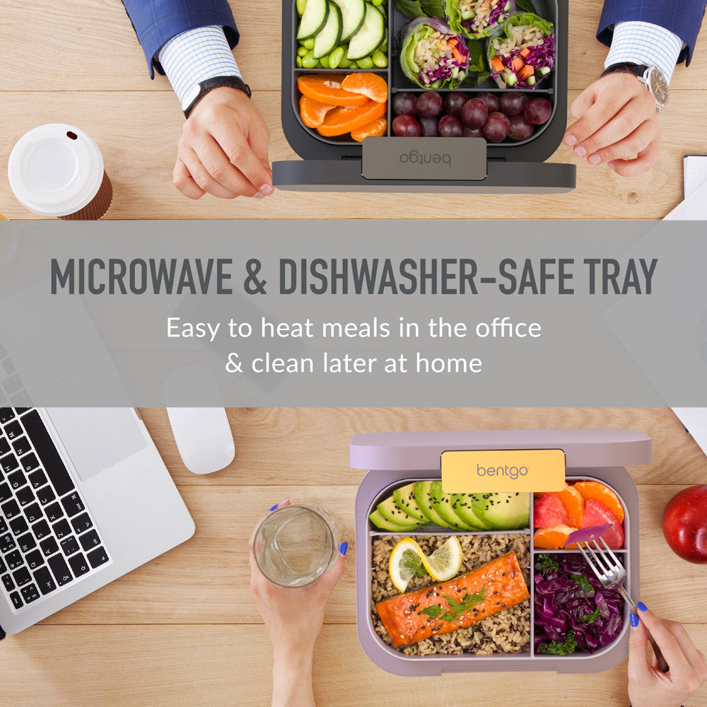 Bentgo® Modern Lunch Box (2 Pack) | Dark Gray - Microwave and Dishwasher-Safe Tray