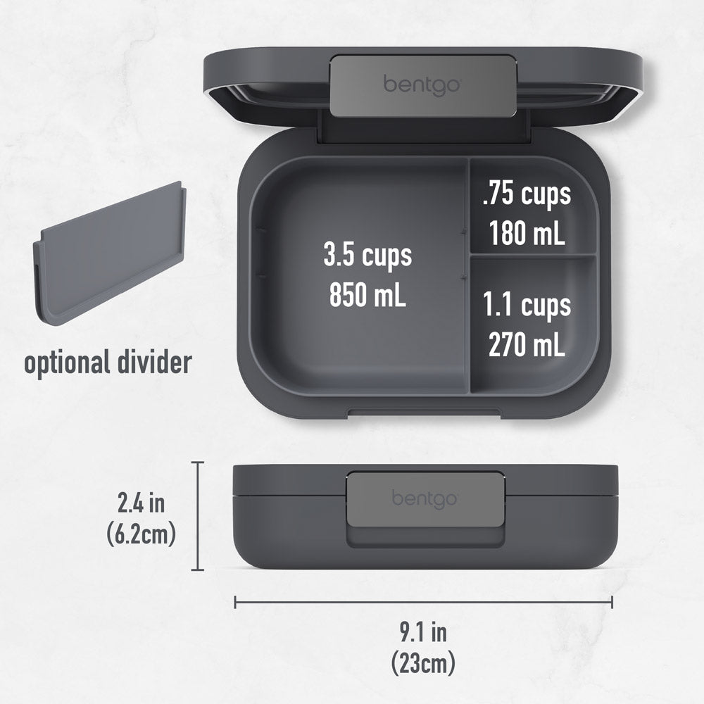 Bentgo® Modern Lunch Box with an Optional Divider- Dark Gray