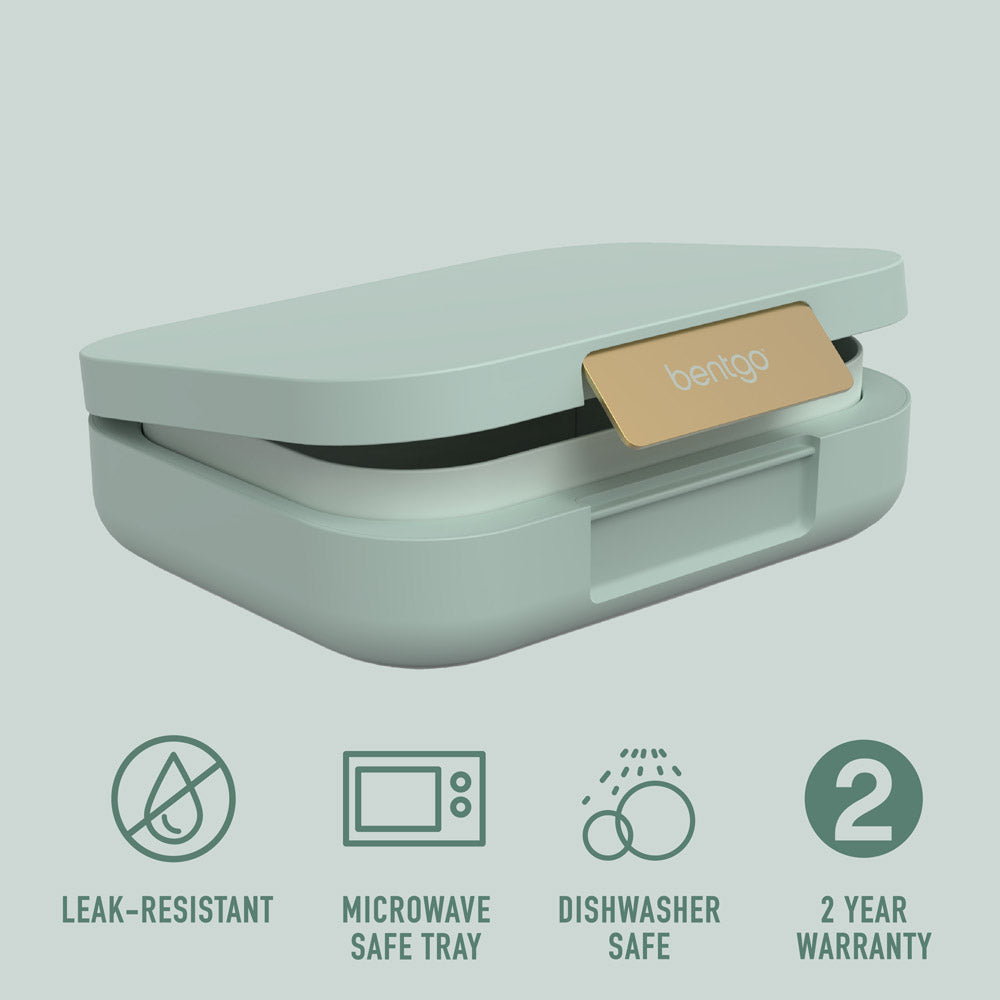 Bentgo® Modern Lunch Box - Mint Green. Leak-Resistant, Microwafe-Safe Tray, Dishwasher Safe, 2 Year Warranty