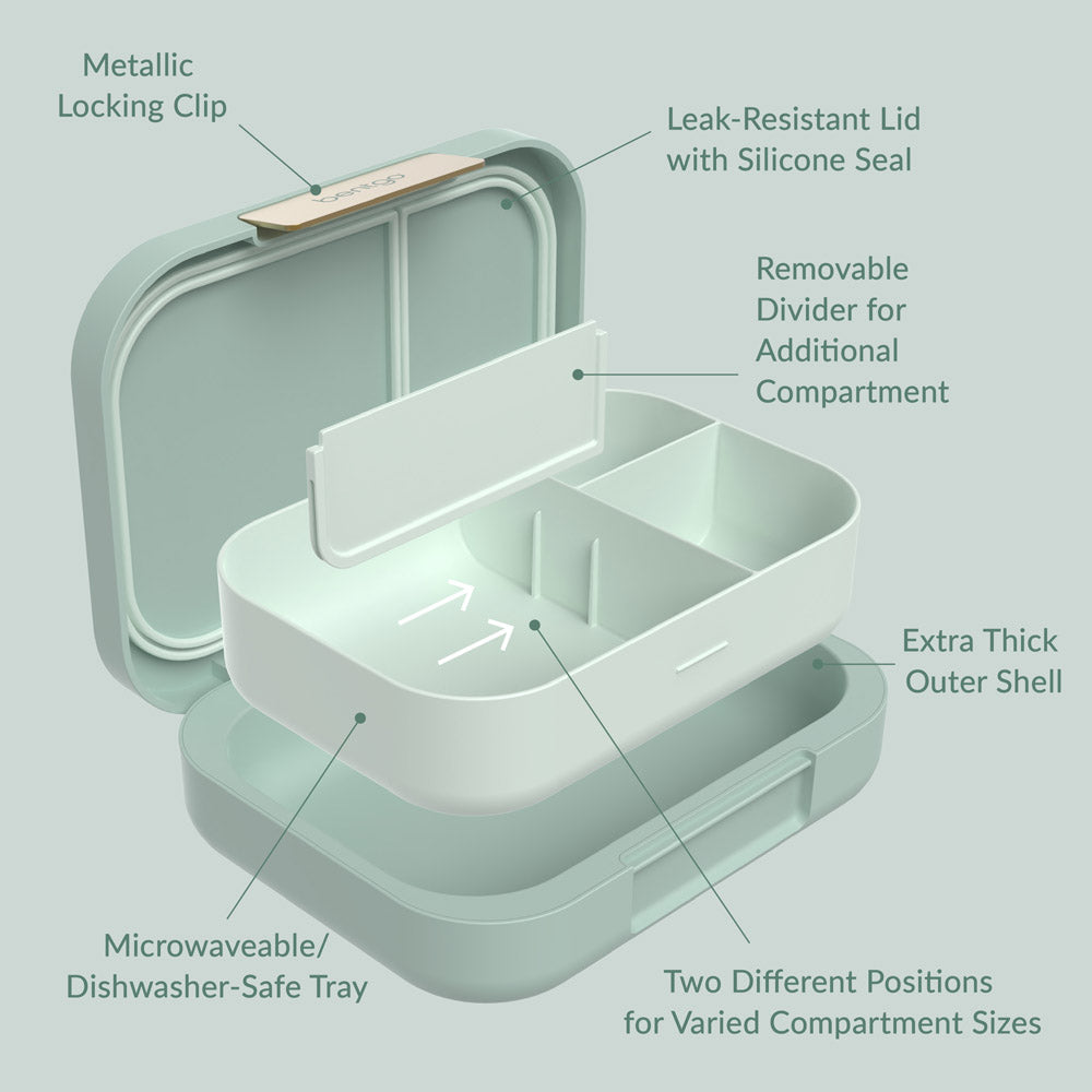 Bentgo® Modern Lunch Box Features - Mint Green