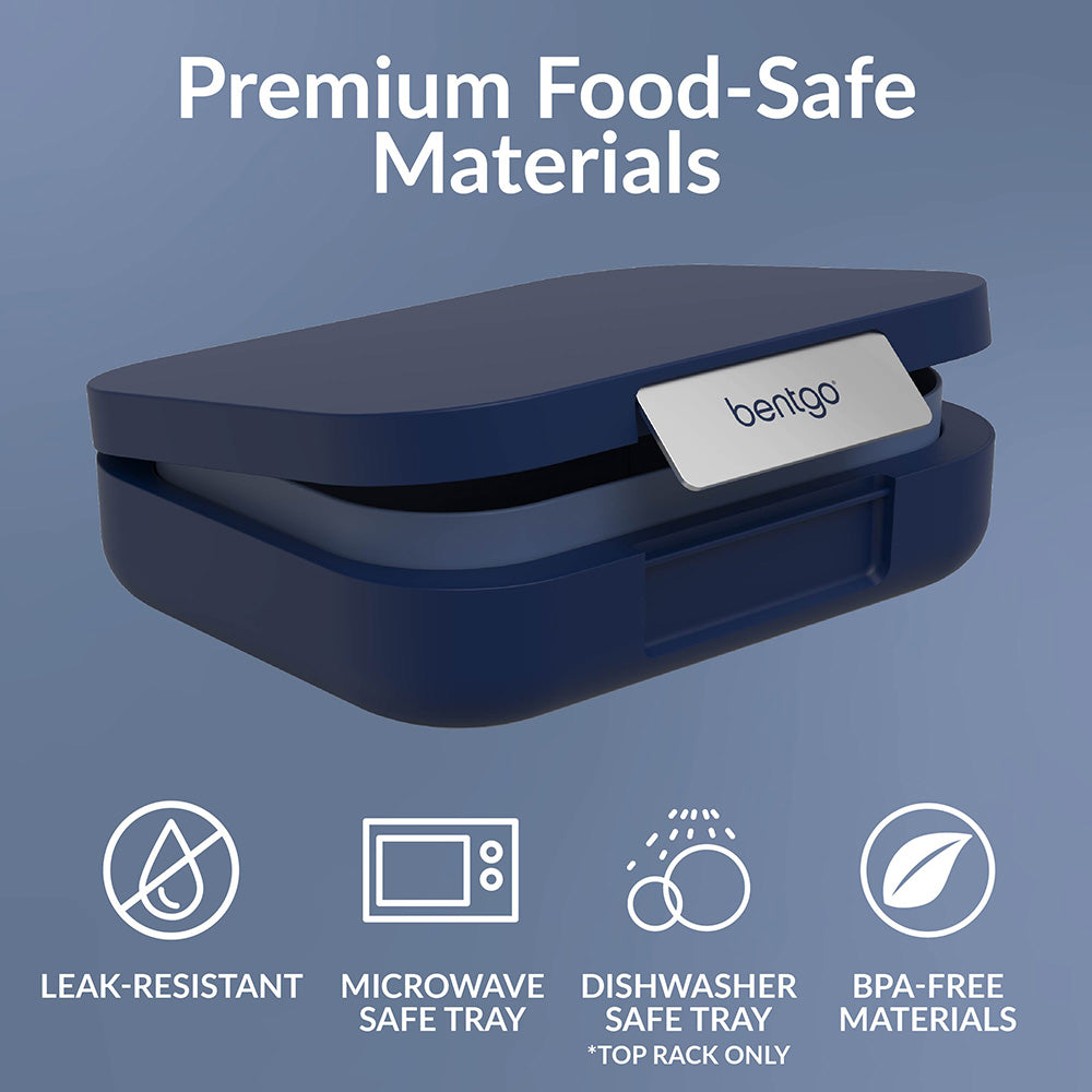 Bentgo® Modern Lunch Box - Navy | Premium Food-Safe Materials - Leak-Resistant, Microwave Safe Tray, Dishwasher Safe Tray, And Made With BPA-Free Materials