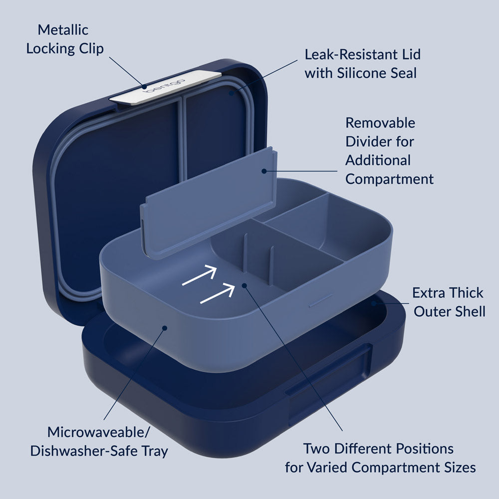 Bentgo® Modern Lunch Box Features - Navy