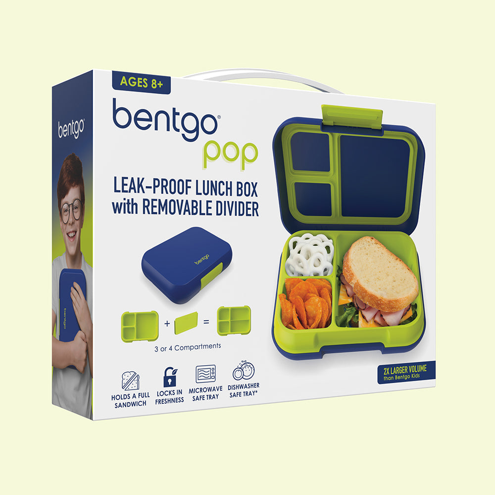 Bentgo® Pop Lunch Box- Navy Blue/Chartreuse | Packaging