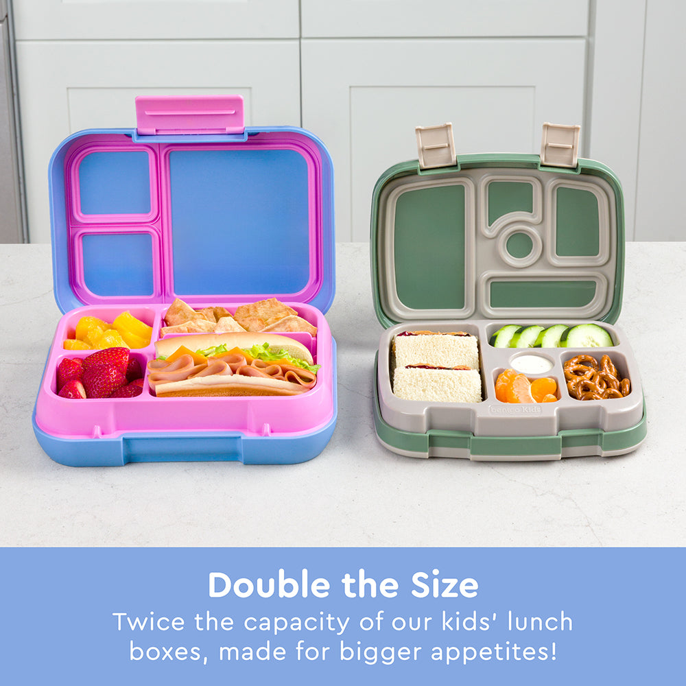 Bentgo® Pop Lunch Box- Periwinkle/Pink | Double The Size - Twice The Capacity Of Our Kids’ Lunch Boxes, Made For Bigger Appetites!