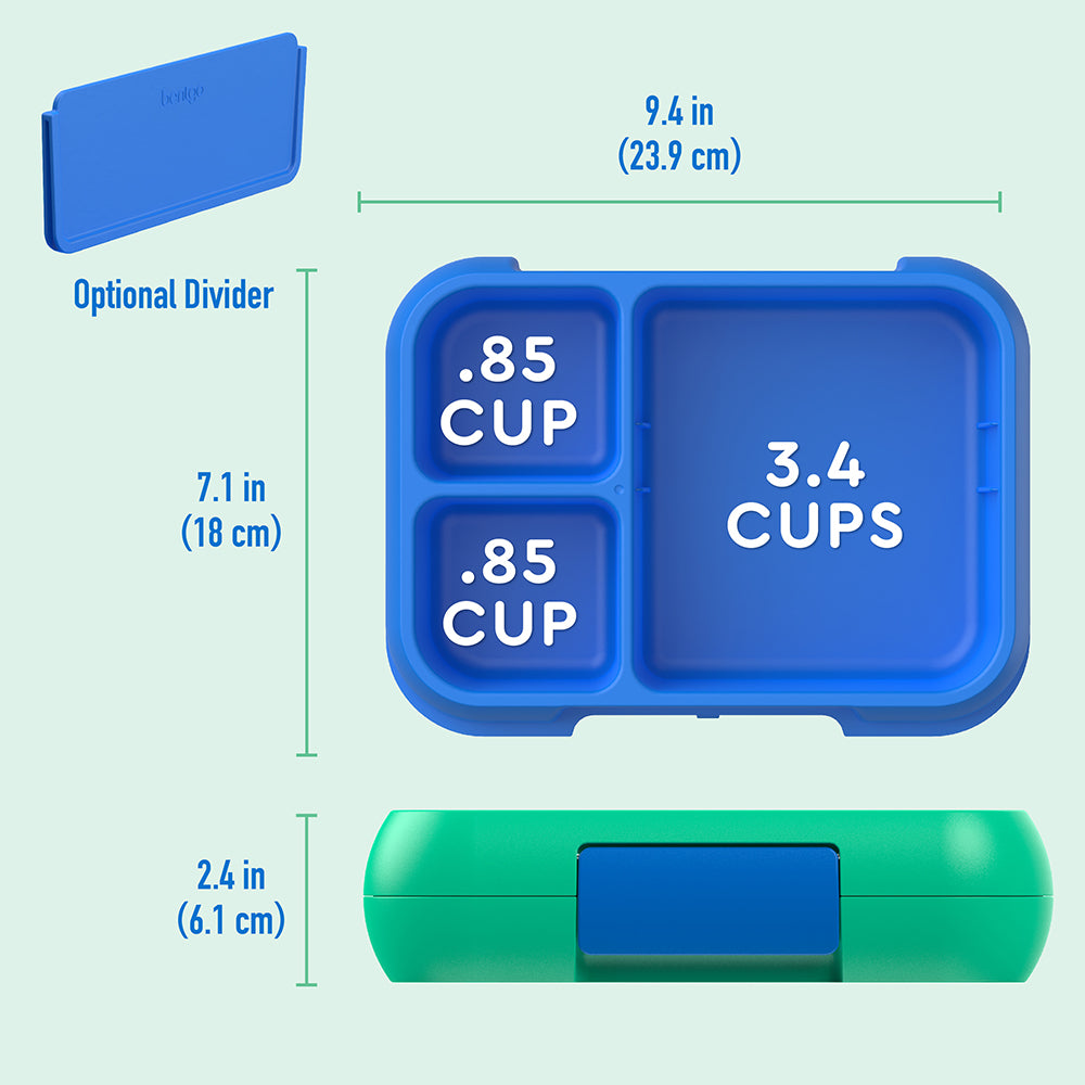 Bentgo® Pop Lunch Box- Spring Green/Blue | Dimensions + What’s In The Box